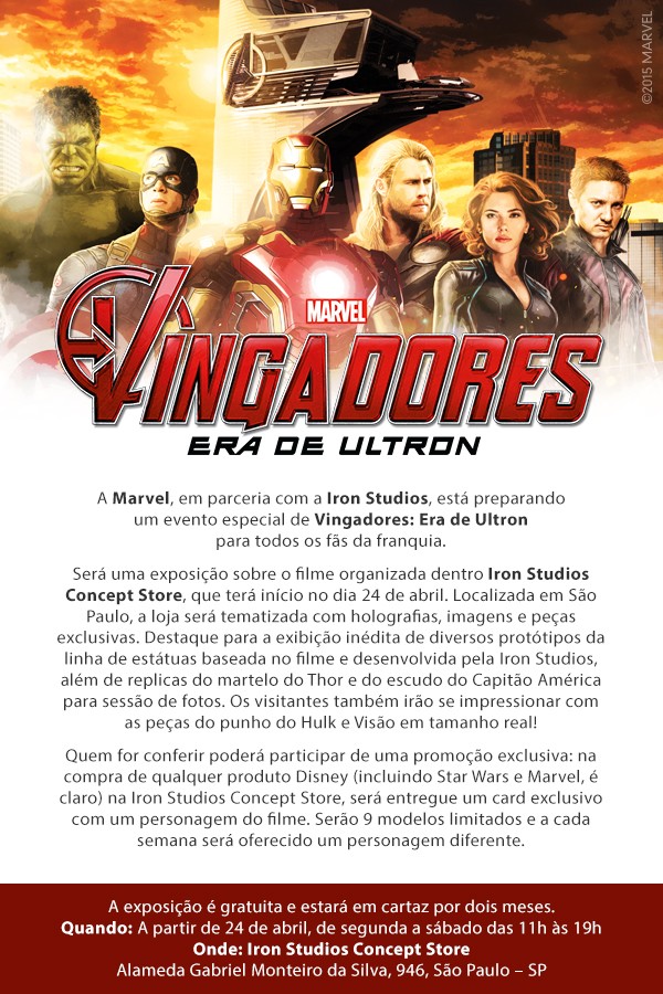 convite dos Vingadores 2: Era de Ultron