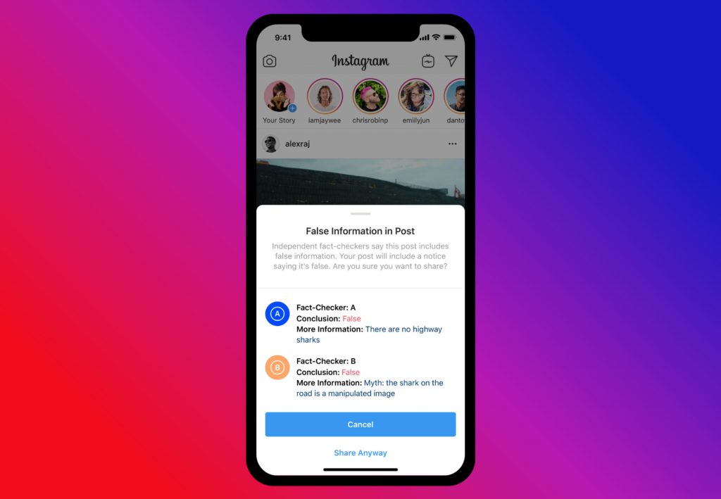 Tratamento de Fake News pelo Instagram