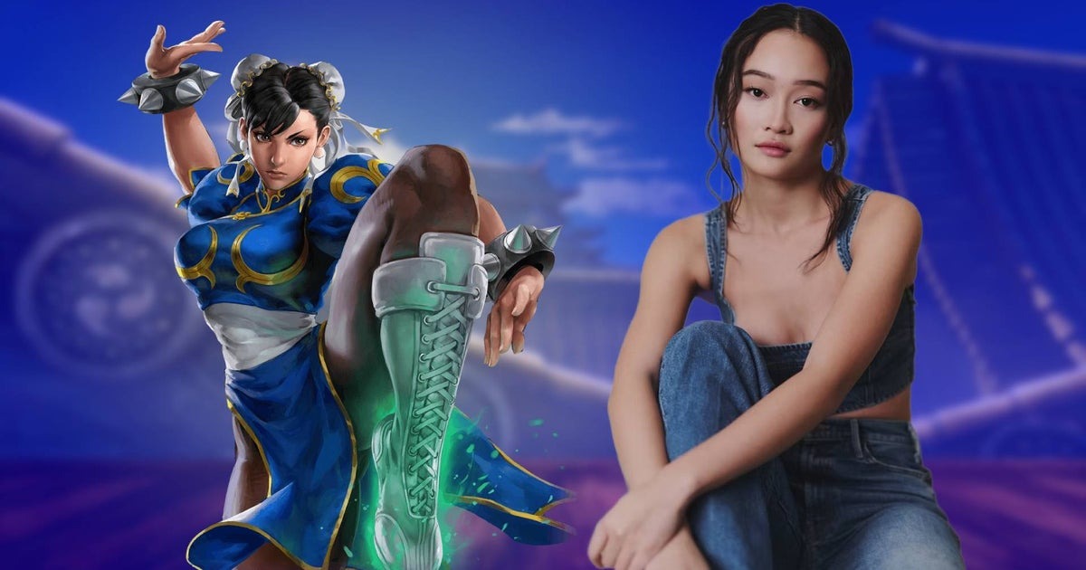 Comparativo visual da personagem Chun-Li do jogo Street Fighter ao lado da atriz Callina Liang, que a interpretará no novo filme.